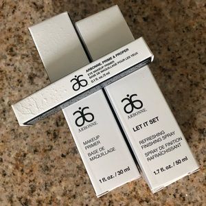 Arbonne bundle primer, eye primer, finishing spray